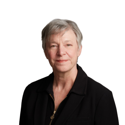 Portrait of older woman with short gray hair