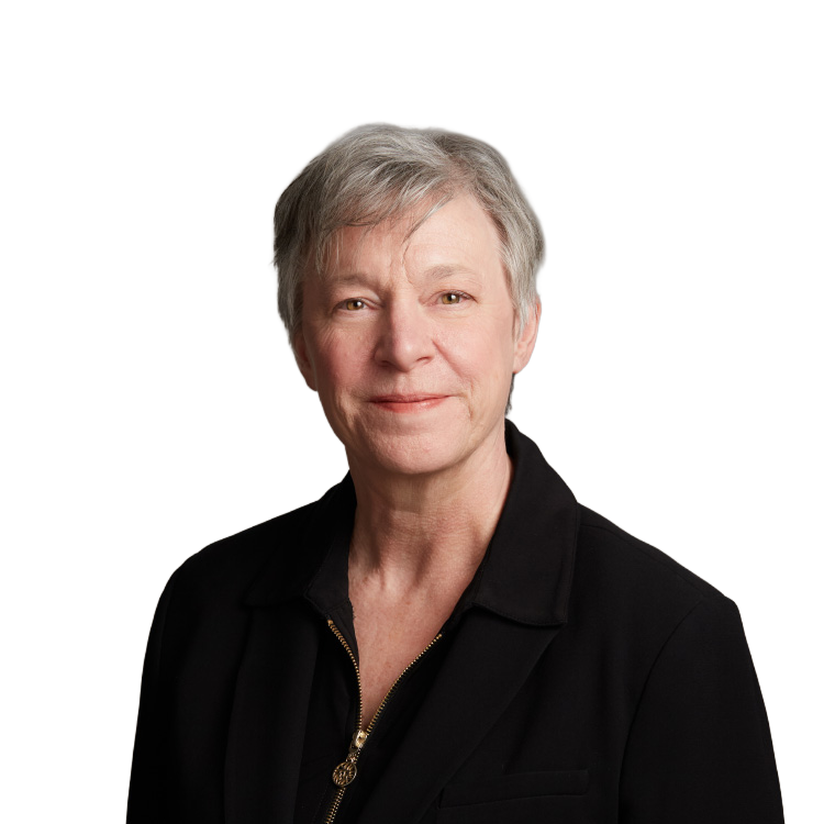 Portrait of older woman with short gray hair