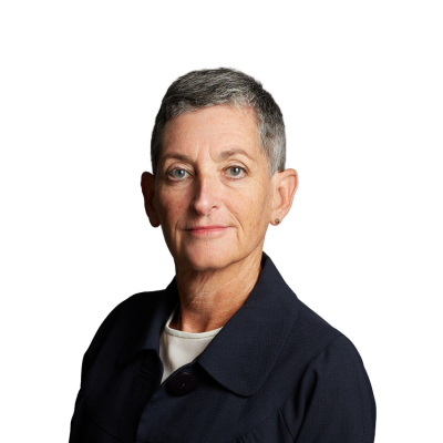 Professional portrait of woman with short gray hair