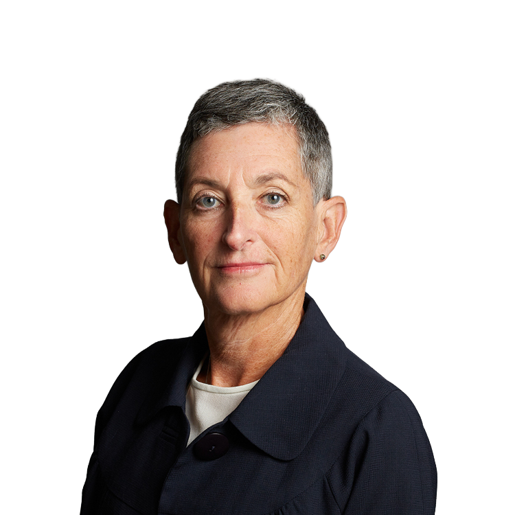 Professional portrait of woman with short gray hair